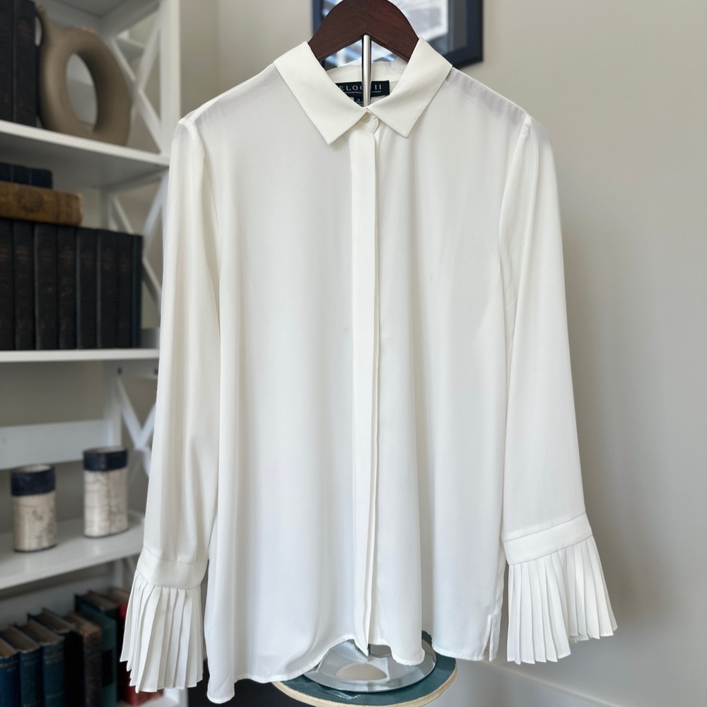 Eloquii White Formal Blouse Size 14